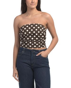 TJ Maxx Cotton Polka Dot Strapless Top For - Blue