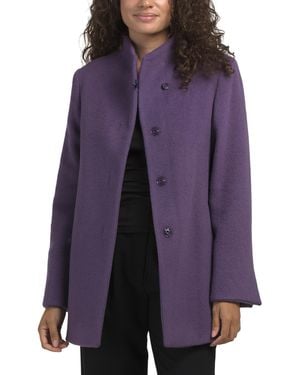TJ Maxx Virgin Wool Blend Mid-Length Coat, Wool/Viscose/Alpaca - Purple