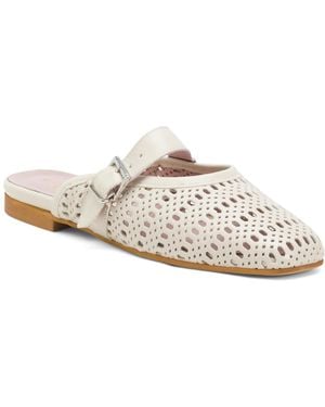 TJ Maxx Leather Laser Cut Mules For - White