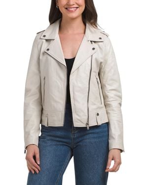 TJ Maxx Leather Morgan Jacket, Nylon/Polyester/Leather - White
