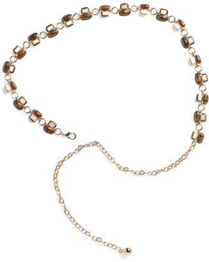 TJ Maxx Stone Alternating Pattern Chain Belt - Natural