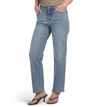 TJ Maxx Hailey Mid Rise Straight Ankle Jeans With Finished Hem For Spandex/Cotton/Polyester - Blue