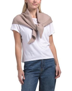 TJ Maxx Mid Weight Triangle Scarf For Polyester - White