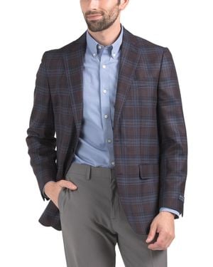 TJ Maxx Wool Hopsack Classic Fit Sport Coat For Cotton/Polyester/Wool - Blue