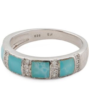 TJ Maxx Sterling And Cz Band Ring - Blue