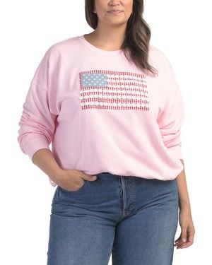 TJ Maxx Plus Americana Sweatshirt For Cotton/Polyester - Pink