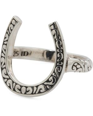 TJ Maxx Sterling Filigree Horseshoe Ring - Metallic
