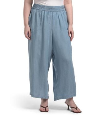 TJ Maxx Plus Wide Leg Tencel Pull On Pants For - Blue