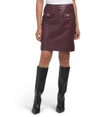 TJ Maxx Leather Denia Skirt, Nylon/Leather - Purple