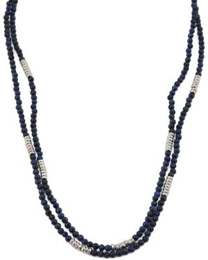 TJ Maxx Sterling Lapis Beaded Necklace - Metallic