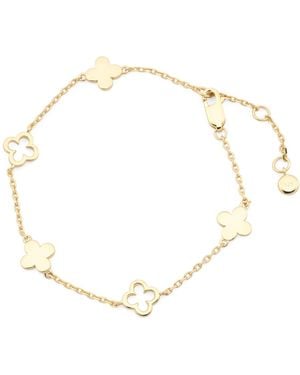 TJ Maxx 14Kt Plated Sterling Alternating Clover Bracelet - White