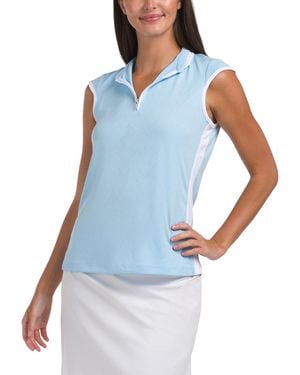 TJ Maxx Brianna Mock Neck Top For Polyester - Blue