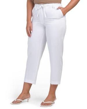 TJ Maxx Petite Tie Waist Soft Crepe Pants For Spandex/Polyester - White