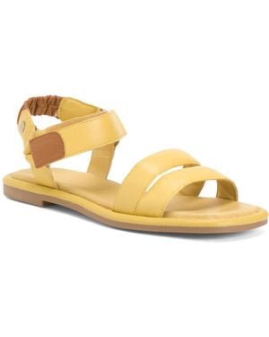 TJ Maxx Leather Flat Sandals For - Metallic