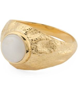 TJ Maxx 14Kt Plated Brass Pearl Ring - Natural