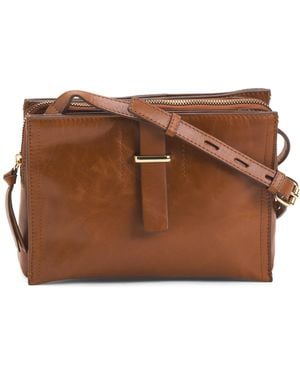 TJ Maxx Leather Poppy Crossbody, Leather - Brown