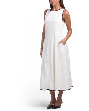 women's white midi dress Dresses Solid Layer Hem Cami tagged3.26.24 Embrace your playful side Linen and cotton gauze colour:Dark Green