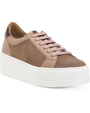 TJ Maxx Leather And Suede Maude Sneakers For Leather/Suede - Gray