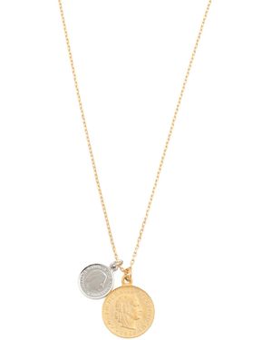 TJ Maxx And Plated Coin Charm Chain Necklace - Metallic