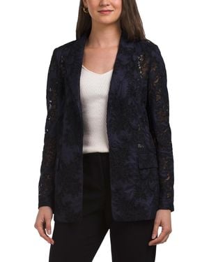 TJ Maxx Cornelia Cut Out Lace Blazer, Polyester - Black