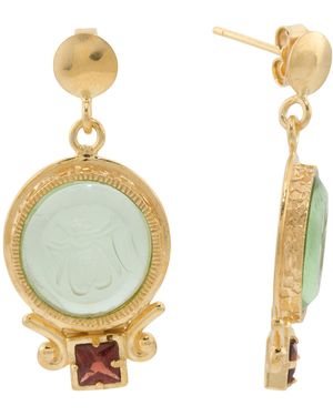 TJ Maxx 18Kt Plated Venetian Glass Bee Earrings For - Metallic