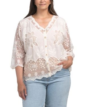TJ Maxx Plus Lace Cardigan For Cotton - Gray