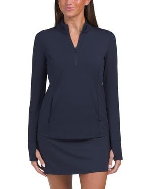 TJ Maxx Quarter Zip Jacket, Spandex/Polyester - Blue