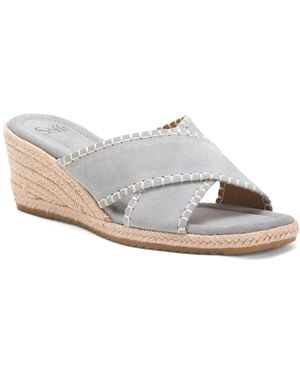 TJ Maxx Suede Indie Comfort Wedge Sandals For Leather/Suede - White