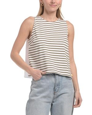 TJ Maxx Mixed Media Tank Top For Cotton - White