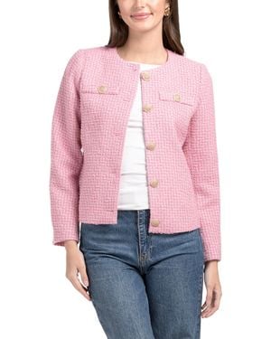 TJ Maxx Collarless Jacket, Cotton/Polyester - Pink
