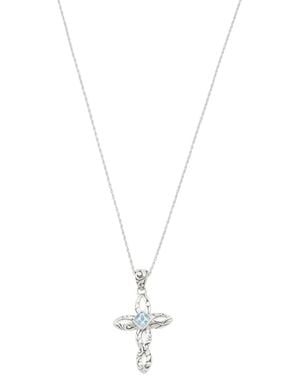 TJ Maxx Sterling Filigree Twist Cross Necklace - White
