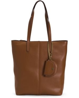 TJ Maxx Kody North South Tote With Mini Purse For Leather - Brown