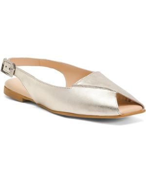 TJ Maxx Leather Peep Toe Sling Back Flats For - Multicolor