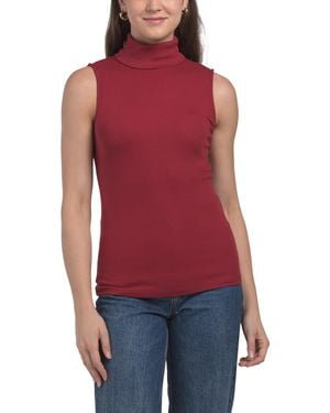 TJ Maxx Hillary Turtleneck Shell Top For Spandex/Modal/Cotton - Red