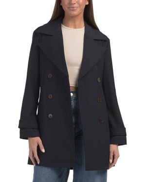 TJ Maxx Mid Length City Trench Coat, Spandex/Polyester - Black