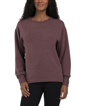 TJ Maxx Fleece Cozy Crew Neck Sweatshirt For Spandex/Polyester/Rayon - Purple