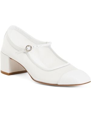 TJ Maxx Aline Cap Mesh Pumps For Leather - White