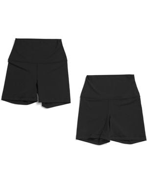TJ Maxx 2Pk Lux Super High Rise Basic Shorts For Spandex/Polyester - Black