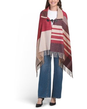 TJ Maxx Wool Poncho With Collar For - Red