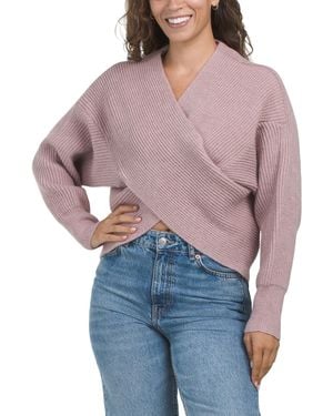 TJ Maxx Wrap Sweater, Acrylic - Blue