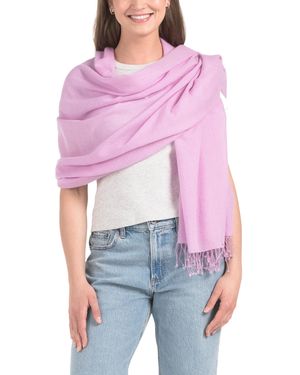 TJ Maxx Cashmere Pashmina Scarf With Knotted Fringes For - Purple