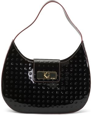 TJ Maxx Patent Leather Shoulder Bag Large Tab Hardware For Leather - Black