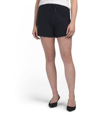 TJ Maxx Ribbed Drawstring Waist Textured Short For Cotton - Black