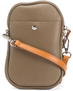 Tj Maxx Leather Phone Holder Crossbody - Gray