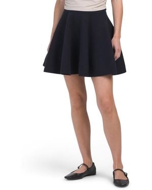 TJ Maxx Wool Blend Premium Cashmino Flared Mini Skirt For Wool/Cashmere - Black
