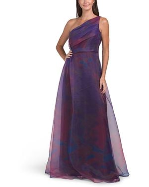 TJ Maxx One Shoulder Organza Gown For Polyester - Purple
