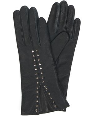 TJ Maxx Leather Studded Slit Cuff Gloves With Wool Lining For Leather/Wool - Black