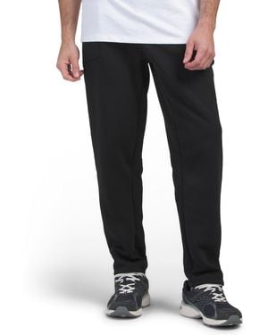 TJ Maxx Fleece Tapered Pants With Front Zip Pockets For Cotton/Polyester - Black