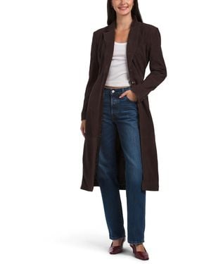 TJ Maxx Suede Solange Trench Coat For Polyester/Suede - Brown