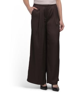TJ Maxx Wide Leg Pleated Pants For Polyester - Black